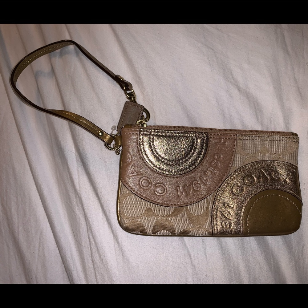 Gold Coach Wristlet